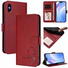 For iPhone XS Max Litter Panda Embossing RFID Leather Phone Case with Lanyard(Wine Red) - 1
