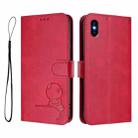 For iPhone XS Max Litter Panda Embossing RFID Leather Phone Case with Lanyard(Rose Red) - 2