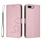 For iPhone 8 Plus / 7 Plus Litter Panda Embossing RFID Leather Phone Case with Lanyard(Pink) - 2