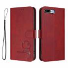 For iPhone 8 Plus / 7 Plus Litter Panda Embossing RFID Leather Phone Case with Lanyard(Wine Red) - 2