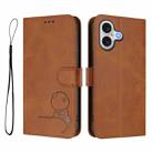 For iPhone 17 Litter Panda Embossing RFID Leather Phone Case with Lanyard(Brown) - 2