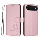 For iPhone 17 Air Litter Panda Embossing RFID Leather Phone Case with Lanyard(Pink) - 2