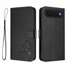 For iPhone 17 Air Litter Panda Embossing RFID Leather Phone Case with Lanyard(Black) - 2