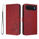 For iPhone 17 Air Litter Panda Embossing RFID Leather Phone Case with Lanyard(Wine Red) - 2