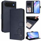 For iPhone 17 Air Litter Panda Embossing RFID Leather Phone Case with Lanyard(Blue) - 1