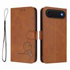 For iPhone 17 Air Litter Panda Embossing RFID Leather Phone Case with Lanyard(Brown) - 2