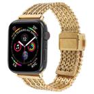 For Apple Watch 46mm / 49mm / 45mm / 44mm Magnetic Snap Clasp Steel Mesh Metal Watch Band(Gold) - 1