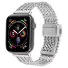 For Apple Watch 46mm / 49mm / 45mm / 44mm Magnetic Snap Clasp Steel Mesh Metal Watch Band(Silver) - 1