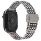 For Apple Watch 46mm / 49mm / 45mm / 44mm Magnetic Snap Clasp Steel Mesh Metal Watch Band(Grey) - 2