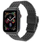 For Apple Watch 42mm / 41mm / 40mm / 38mm Magnetic Snap Clasp Steel Mesh Metal Watch Band(Black) - 1