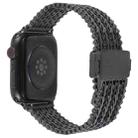 For Apple Watch 42mm / 41mm / 40mm / 38mm Magnetic Snap Clasp Steel Mesh Metal Watch Band(Black) - 2