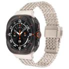 For Samsung Galaxy Watch Ultra 47mm Magnetic Snap Clasp Steel Mesh Metal Watch Band(Starlight Color) - 1