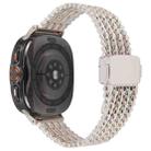 For Samsung Galaxy Watch Ultra 47mm Magnetic Snap Clasp Steel Mesh Metal Watch Band(Starlight Color) - 2
