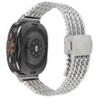 For Samsung Galaxy Watch Ultra 47mm Magnetic Snap Clasp Steel Mesh Metal Watch Band(Silver) - 2