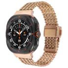 For Samsung Galaxy Watch Ultra 47mm Magnetic Snap Clasp Steel Mesh Metal Watch Band(Rose Gold) - 1
