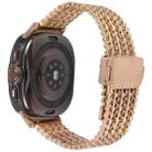 For Samsung Galaxy Watch Ultra 47mm Magnetic Snap Clasp Steel Mesh Metal Watch Band(Rose Gold) - 2