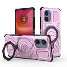 For Motorola Edge 50 Fusion 5G Global J-20 Solid Color MagSafe Magnetic TPU+PC Phone Case(Pink) - 1