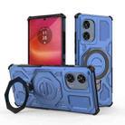 For Motorola Edge 50 Fusion 5G Global J-20 Solid Color MagSafe Magnetic TPU+PC Phone Case(Blue) - 1