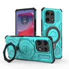 For Motorola Edge 50 Pro 5G Global J-20 Solid Color MagSafe Magnetic TPU+PC Phone Case(Lake Blue) - 1