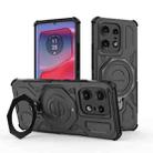 For Motorola Edge 50 Pro 5G Global J-20 Solid Color MagSafe Magnetic TPU+PC Phone Case(Black) - 1
