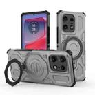 For Motorola Edge 50 Pro 5G Global J-20 Solid Color MagSafe Magnetic TPU+PC Phone Case(Grey) - 1