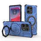 For Motorola Edge 50 Pro 5G Global J-20 Solid Color MagSafe Magnetic TPU+PC Phone Case(Blue) - 1