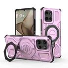 For Motorola Edge 50 5G Global J-20 Solid Color MagSafe Magnetic TPU+PC Phone Case(Pink) - 1