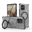 For Motorola Edge 50 5G Global J-20 Solid Color MagSafe Magnetic TPU+PC Phone Case(Grey) - 1