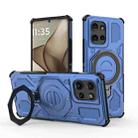 For Motorola Edge 50 5G Global J-20 Solid Color MagSafe Magnetic TPU+PC Phone Case(Blue) - 1