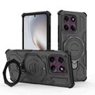 For Motorola Edge 60 Pro 5G J-20 Solid Color MagSafe Magnetic TPU+PC Phone Case(Black) - 1
