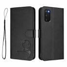 For Samsung Galaxy S20 FE Litter Panda Embossing RFID Leather Phone Case with Lanyard(Black) - 2