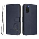For Samsung Galaxy S20 FE Litter Panda Embossing RFID Leather Phone Case with Lanyard(Blue) - 2