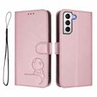For Samsung Galaxy S21 5G Litter Panda Embossing RFID Leather Phone Case with Lanyard(Pink) - 2