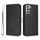 For Samsung Galaxy S21 5G Litter Panda Embossing RFID Leather Phone Case with Lanyard(Black) - 2