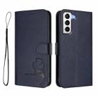 For Samsung Galaxy S21 5G Litter Panda Embossing RFID Leather Phone Case with Lanyard(Blue) - 2