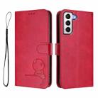 For Samsung Galaxy S21 5G Litter Panda Embossing RFID Leather Phone Case with Lanyard(Rose Red) - 2