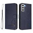 For Samsung Galaxy S21+ 5G Litter Panda Embossing RFID Leather Phone Case with Lanyard(Blue) - 2