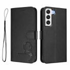 For Samsung Galaxy S21 FE 5G Litter Panda Embossing RFID Leather Phone Case with Lanyard(Black) - 2