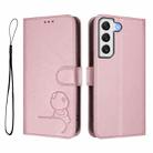 For Samsung Galaxy S22+ 5G Litter Panda Embossing RFID Leather Phone Case with Lanyard(Pink) - 2