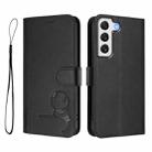 For Samsung Galaxy S22+ 5G Litter Panda Embossing RFID Leather Phone Case with Lanyard(Black) - 2