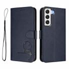 For Samsung Galaxy S22+ 5G Litter Panda Embossing RFID Leather Phone Case with Lanyard(Blue) - 2