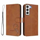 For Samsung Galaxy S22+ 5G Litter Panda Embossing RFID Leather Phone Case with Lanyard(Brown) - 2