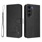 For Samsung Galaxy S23 5G Litter Panda Embossing RFID Leather Phone Case with Lanyard(Black) - 2