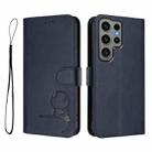 For Samsung Galaxy S23 Ultra 5G Litter Panda Embossing RFID Leather Phone Case with Lanyard(Blue) - 2