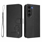 For Samsung Galaxy S23 FE 5G Litter Panda Embossing RFID Leather Phone Case with Lanyard(Black) - 2