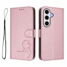 For Samsung Galaxy S24 FE 5G Litter Panda Embossing RFID Leather Phone Case with Lanyard(Pink) - 2