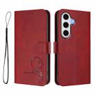 For Samsung Galaxy S24 FE 5G Litter Panda Embossing RFID Leather Phone Case with Lanyard(Wine Red) - 2