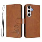 For Samsung Galaxy S24 FE 5G Litter Panda Embossing RFID Leather Phone Case with Lanyard(Brown) - 2