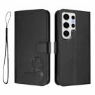 For Samsung Galaxy S24 Ultra 5G Litter Panda Embossing RFID Leather Phone Case with Lanyard(Black) - 2
