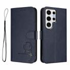For Samsung Galaxy S24 Ultra 5G Litter Panda Embossing RFID Leather Phone Case with Lanyard(Blue) - 2
